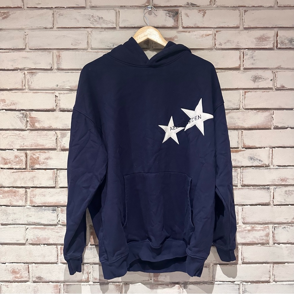 Aelfric Eden Star Color Contrast Hoodie Blue White